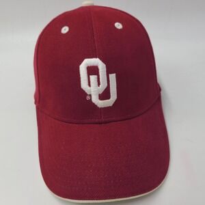 Oklahoma Sooners Hat Adjustable Signatures Red White NCAA University OU Logo Men